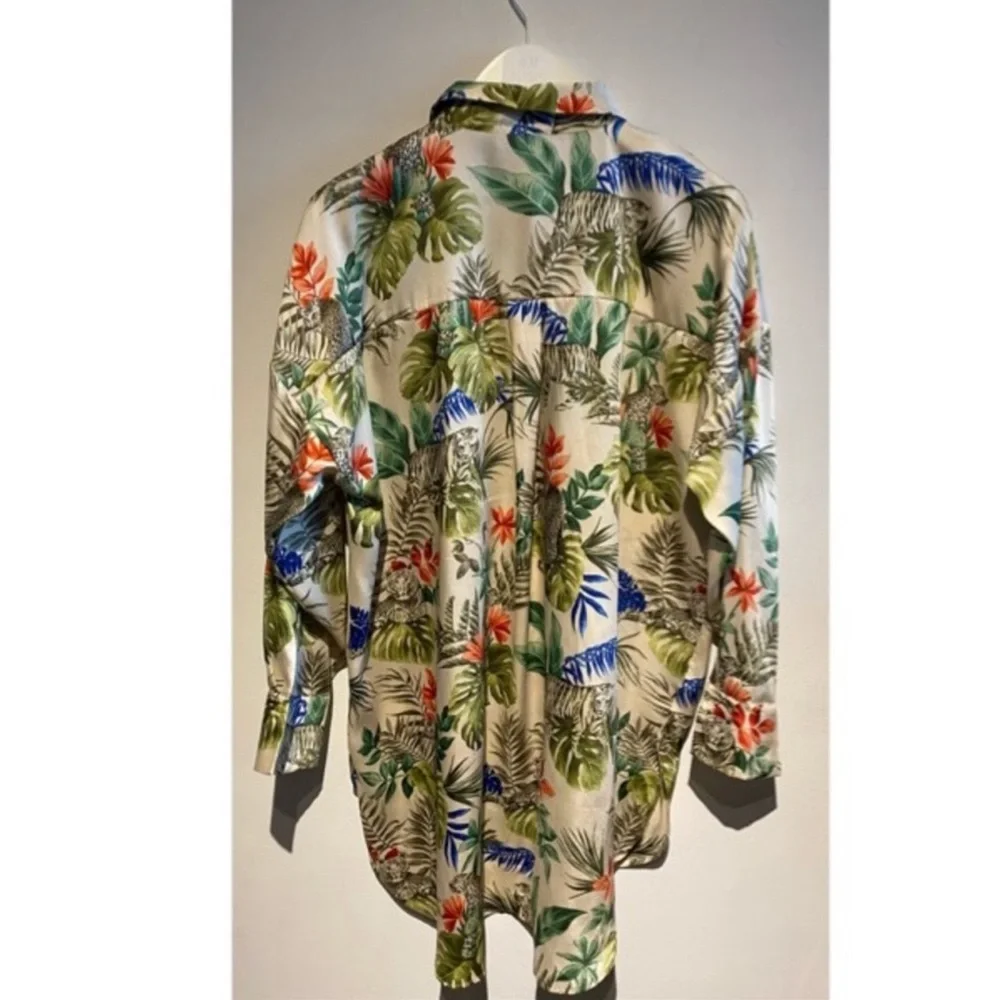 𝐙𝐀𝐑𝐀 Oversized tropical print shirt dress Size M - Picture 4 of 10
